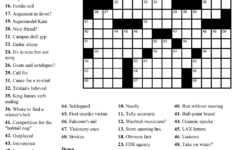 Printable Crossword Puzzles For Adults Easy Printable Crossword Puzzles