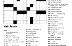 Printable Crossword Puzzles For Middle School Students Printable