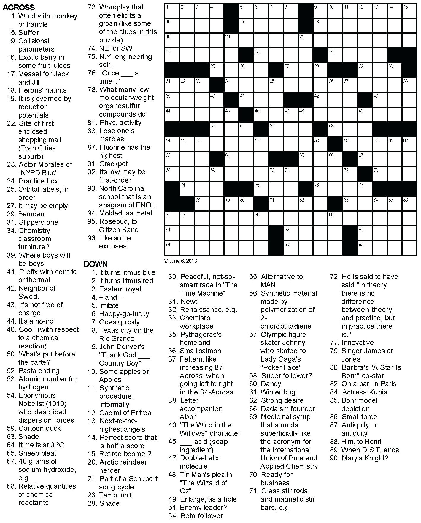 Printable Crossword Puzzles Middle School Printable Crossword Puzzles