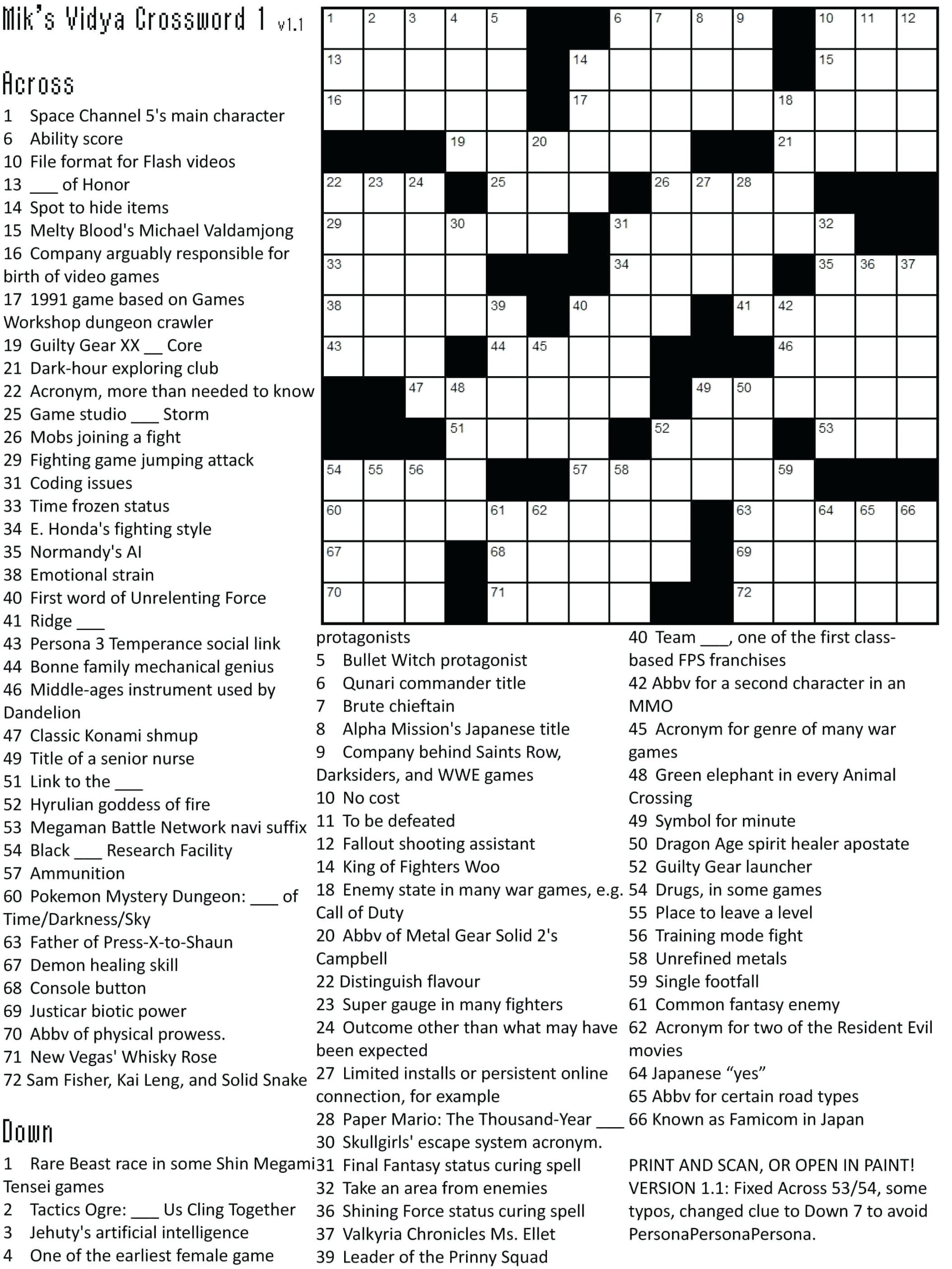 Printable Crosswords About Friendship Trials Ireland Free Printable