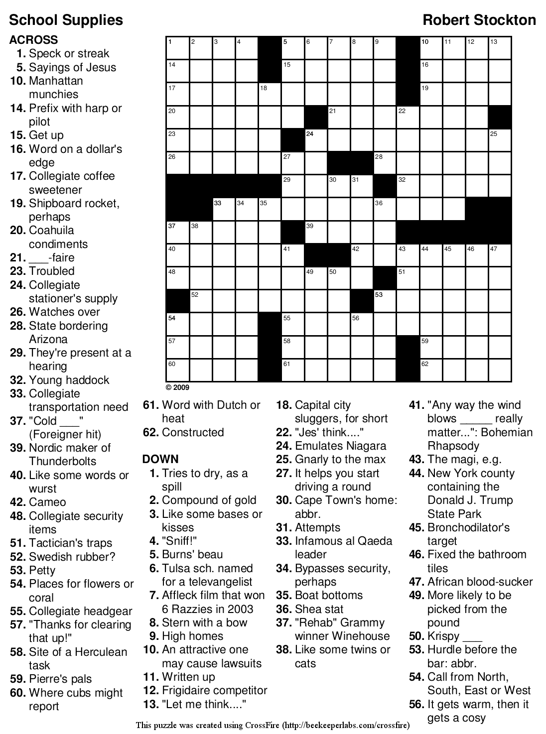 Printable Crosswords For Young Adults Printable Crossword Puzzles