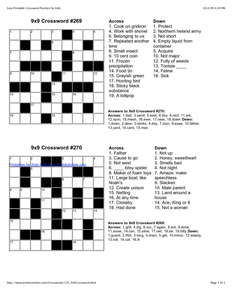 english assignments crossword