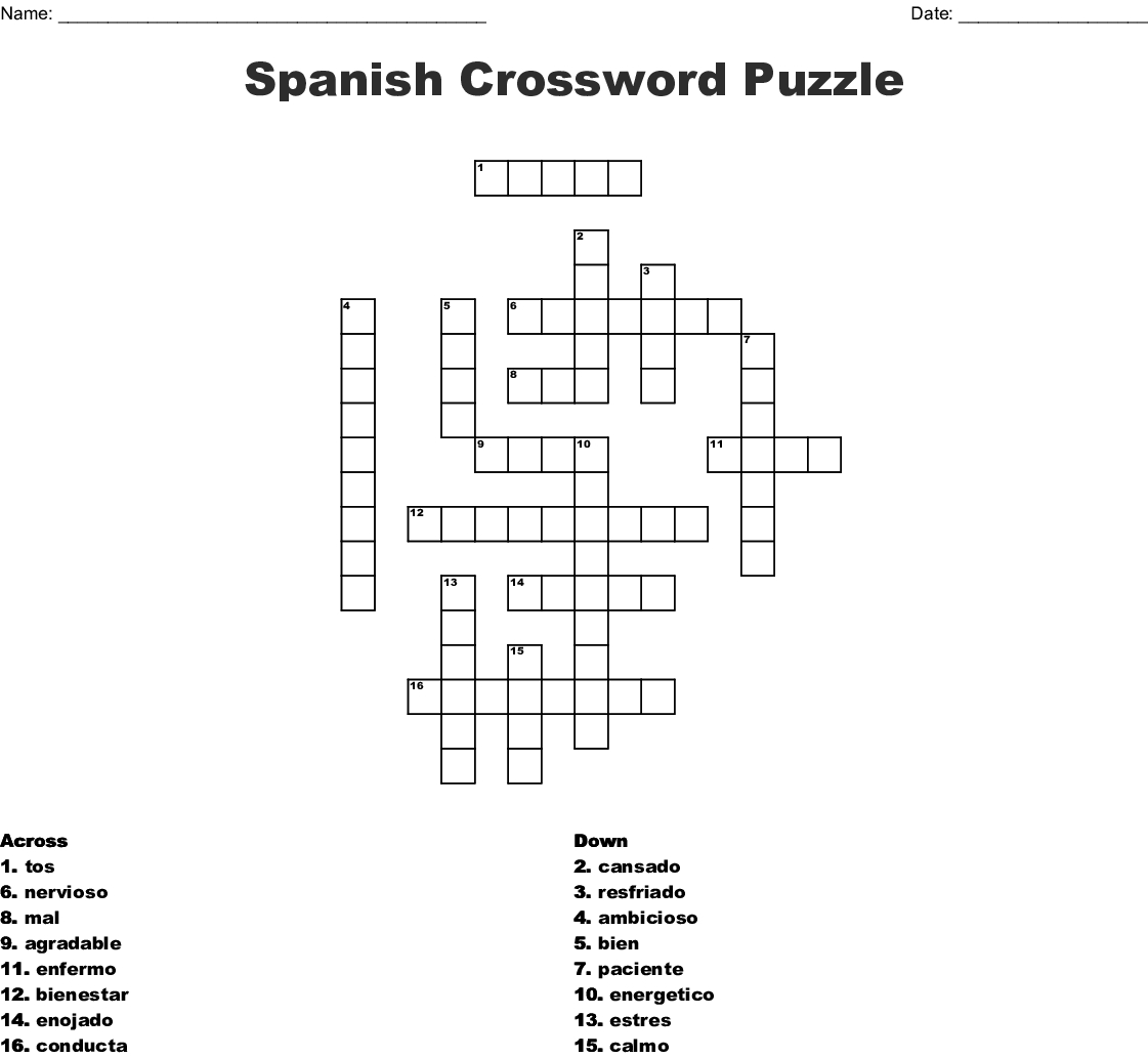 Printable Feelings Puzzle Printable Crossword Puzzles