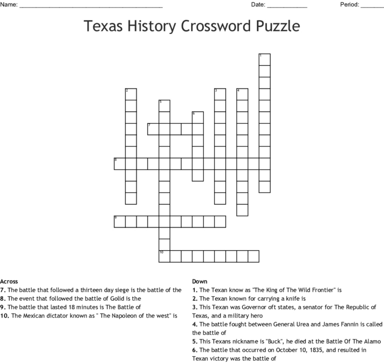Printable History Crossword Puzzle Printable Crossword Puzzles Emma