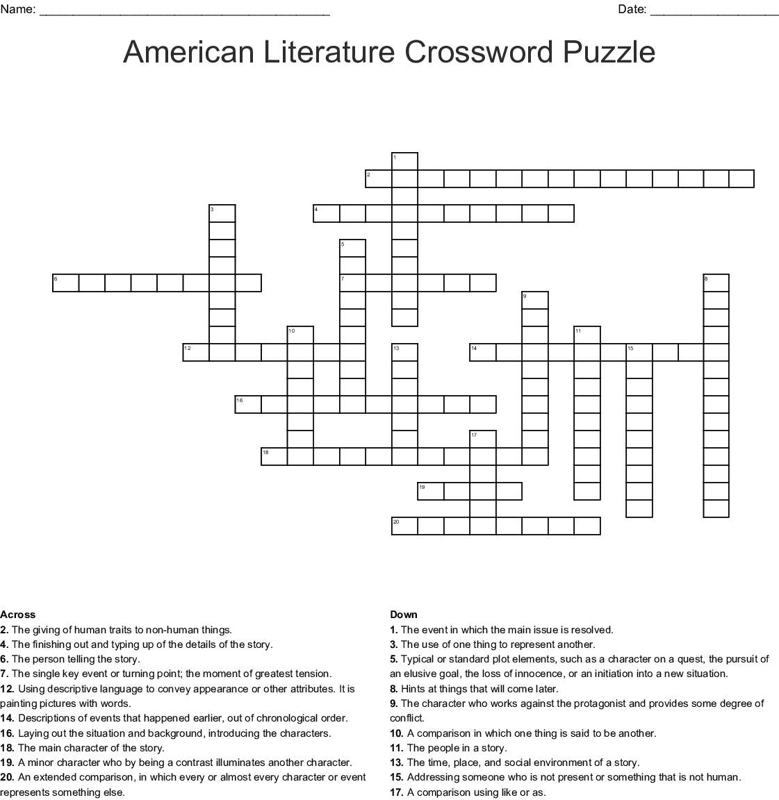 Literary Crossword Puzzles Printable Emma Crossword Puzzles