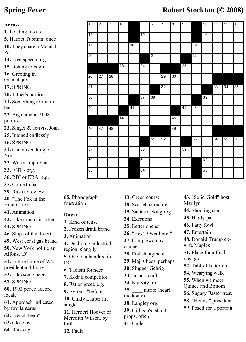 Printable Spring Puzzle Printable Crossword Puzzles