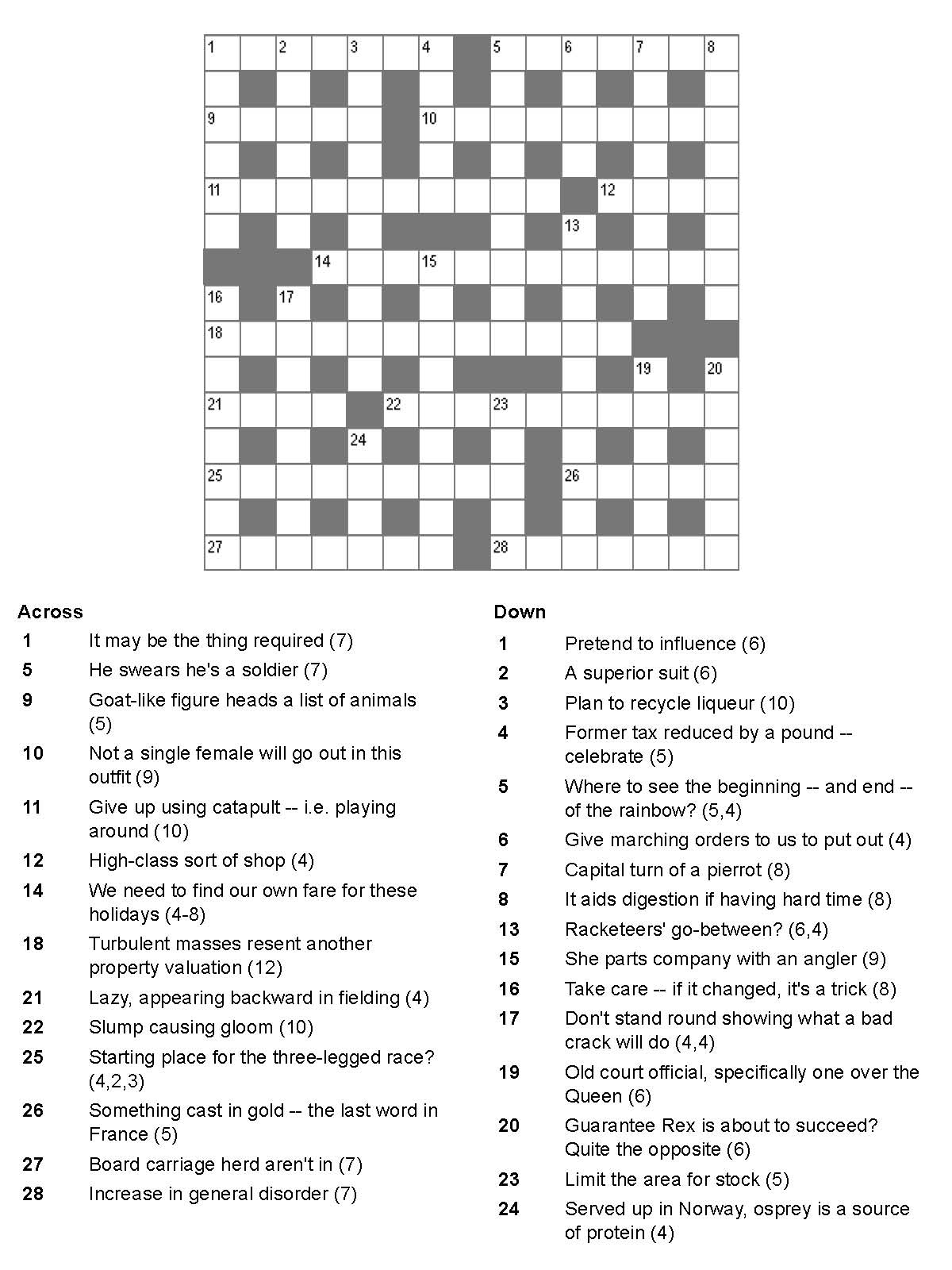 Printable Summer Crossword Puzzles Printable Crossword Puzzles
