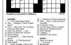 Sample Of The TV Crossword Tribune Content Agency March 1 2015
