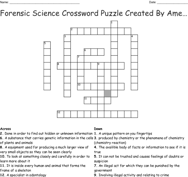 Science Crossword Puzzles Printable With Answers Printable Crossword ...