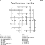 Spanish Speaking Countries Crossword Word Db Excel