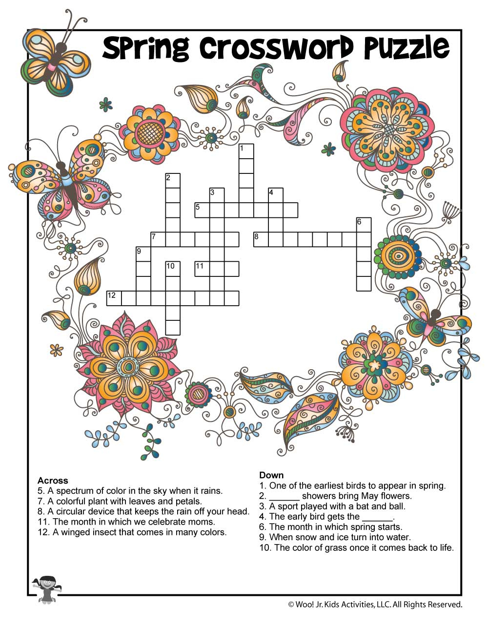 Free Printable Spring Crossword Puzzles For Adults Printable Templates