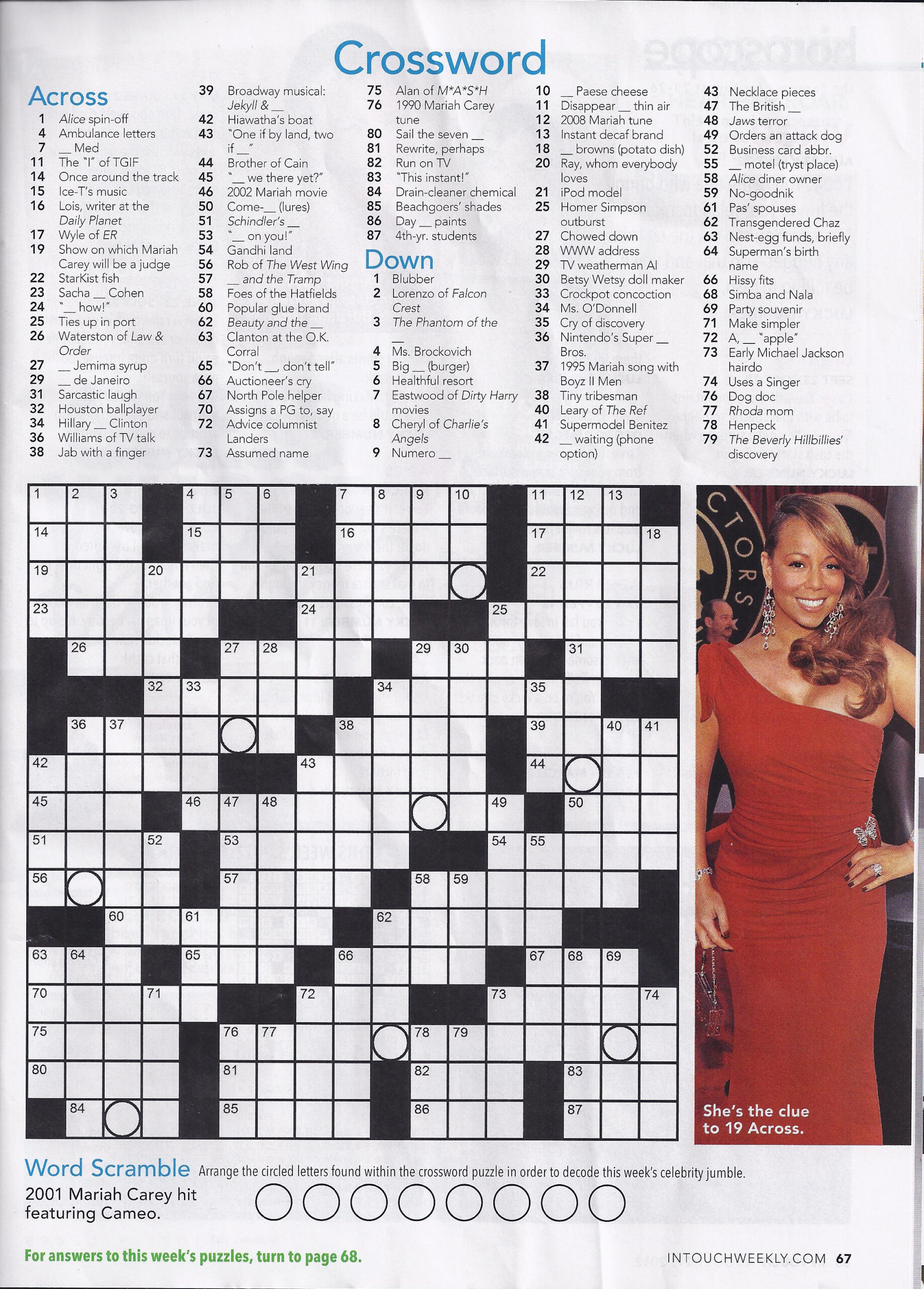 Star Magazine Crossword Puzzles Printable Printable Crossword Puzzles