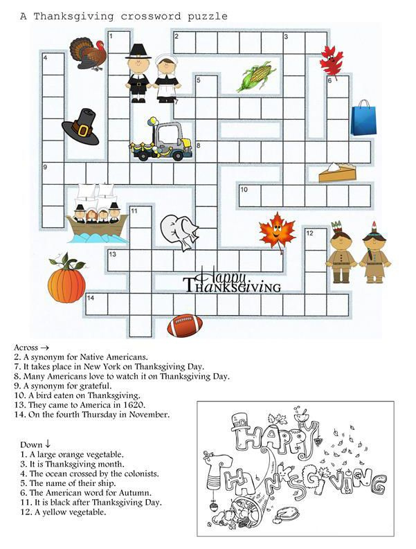 Thanksgiving Crossword 1 In 2020 Thanksgiving Crossword Thanksgiving