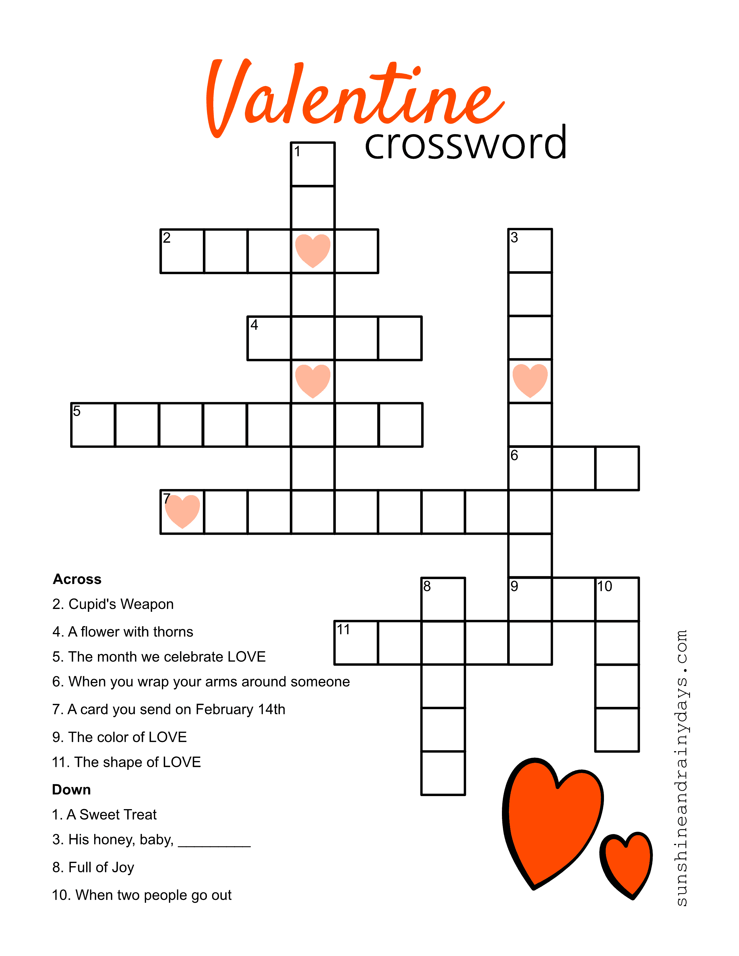 Valentine Crossword Puzzle