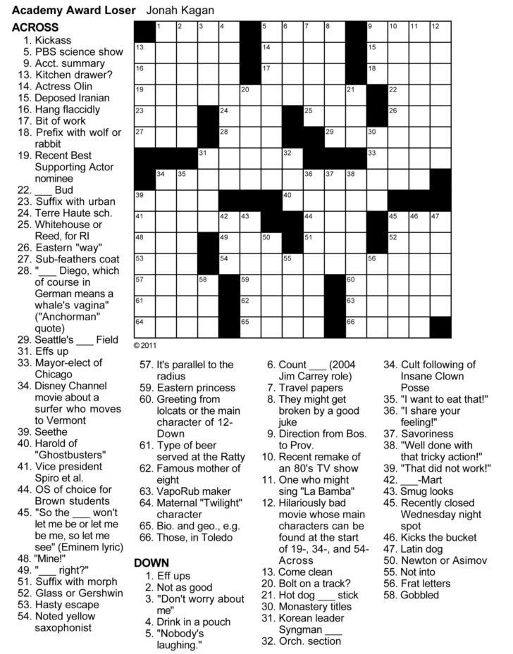 Washington Post Free Printable Crossword Puzzles