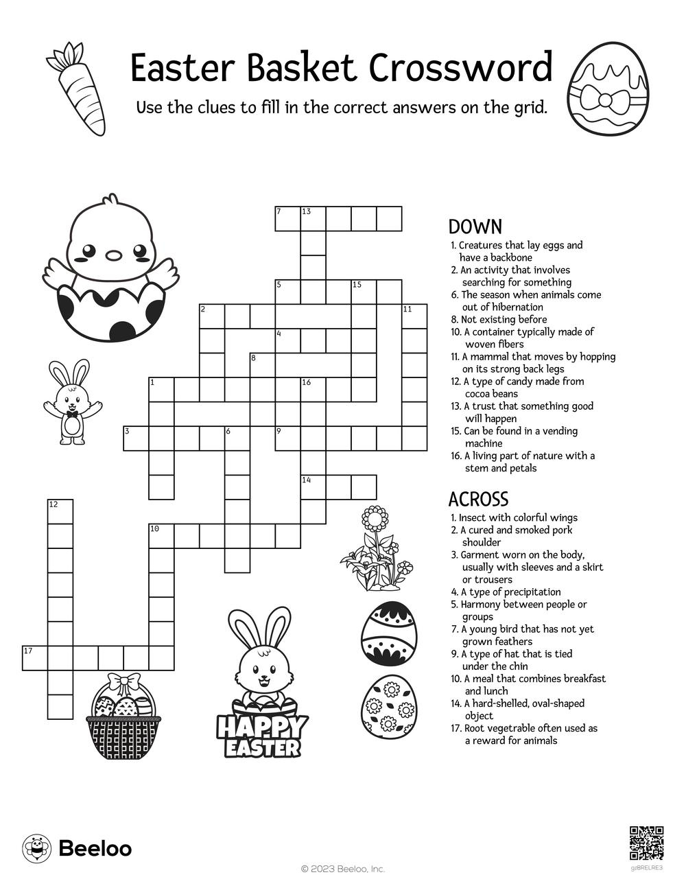 Easter Basket Crossword • Beeloo Printable Crafts And Activities with regard to Easter Crossword Puzzles Hard