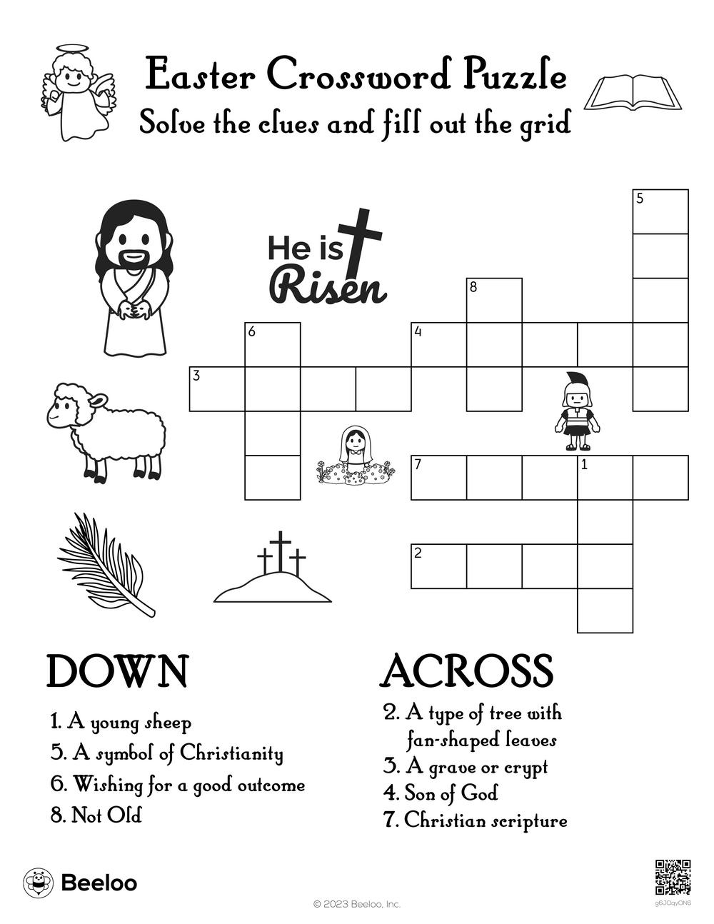 Easter Crossword Puzzle • Beeloo Printable Crafts And Activities with Easter Christian Crossword Puzzles