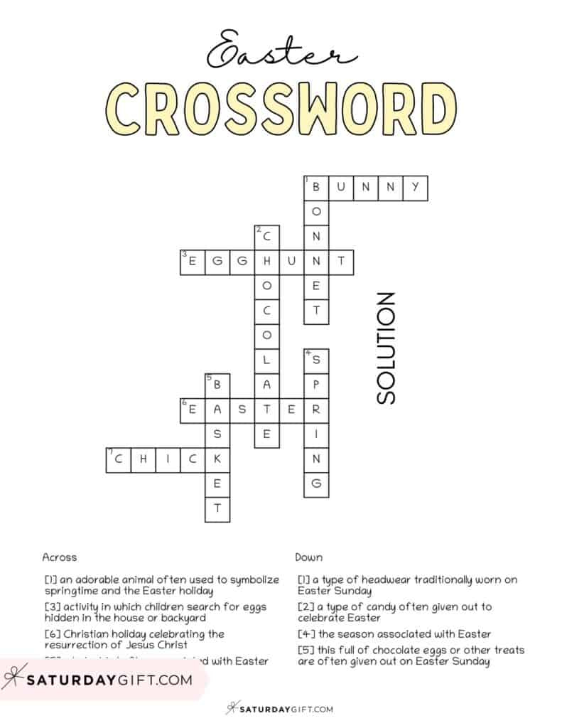 Easter Crossword Puzzle - Cute &amp;amp; Free Printable | Saturdaygift in Chocolate Easter Egg Crossword Puzzles