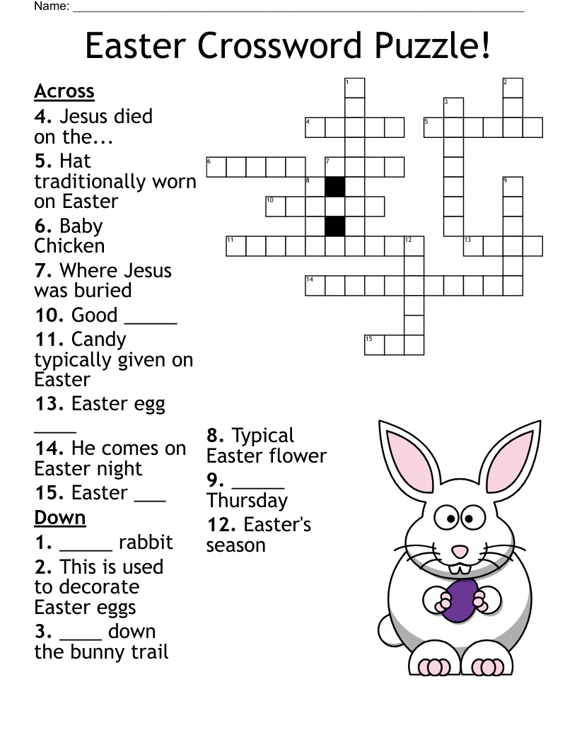 Easter Crossword Puzzle! - Wordmint regarding Chocolate Easter Egg Crossword Puzzles