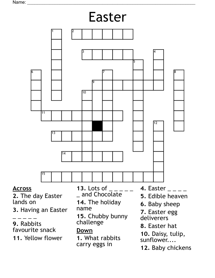 Easter Crossword - Wordmint with regard to Easter Crossword Puzzles Easy