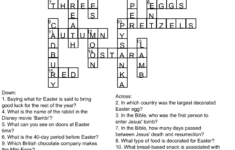 Free Printable Easter Crossword Puzzle With Key in Puzzles To Print Answers Easter Crossword