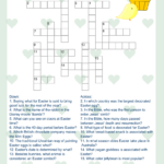 Free Printable Easter Crossword Puzzle With Key With Large Printable Easter Crossword Puzzles
