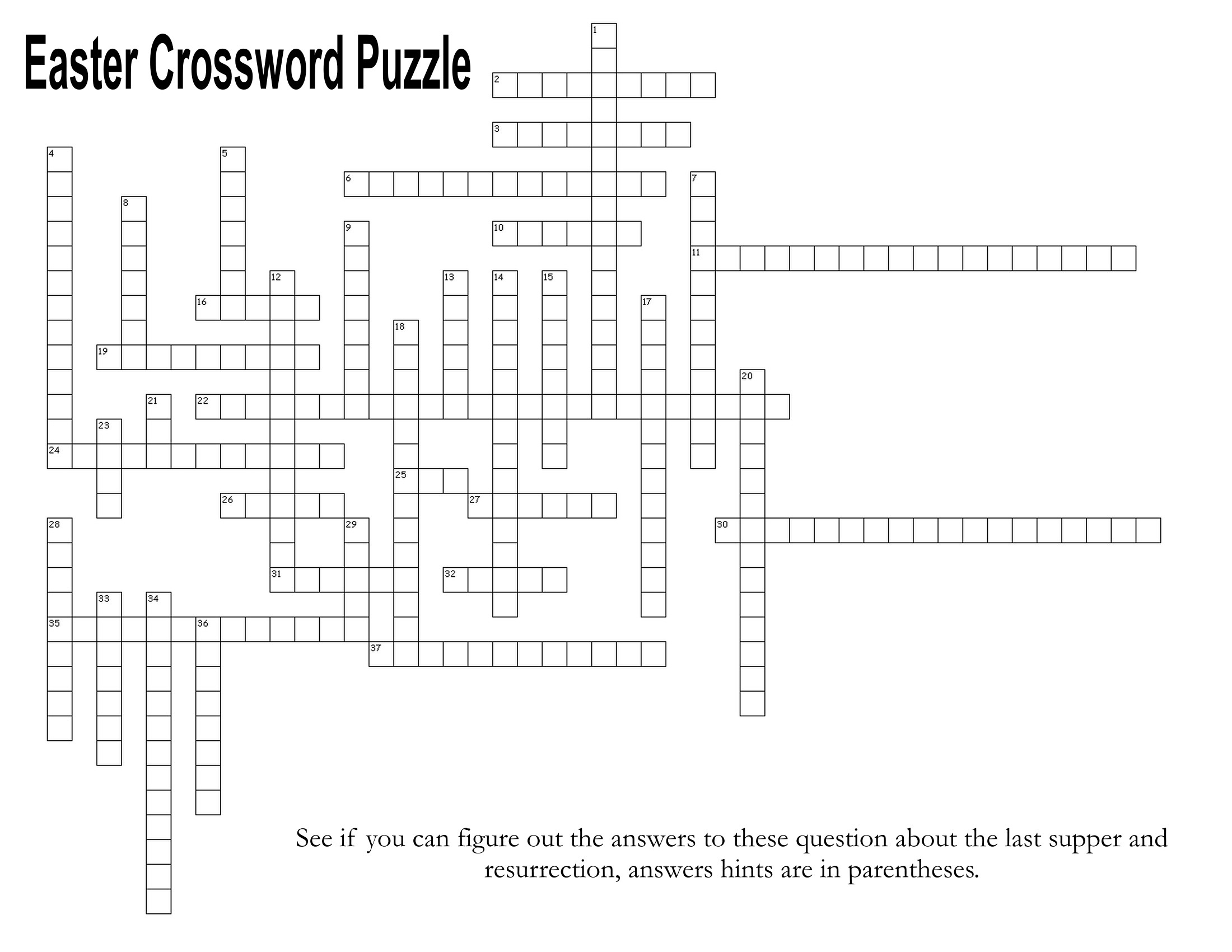 Last Supper And Resurrection / Easter Crossword Puzzle – The Idea Door regarding Easter Christian Crossword Puzzles
