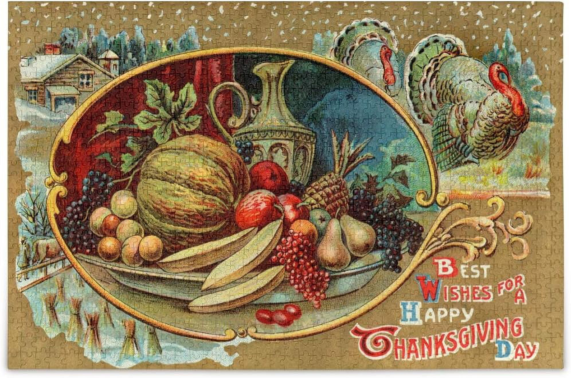 1000 Piece Jigsaw Puzzle For Adults Kids, Best Wishes Happy inside Thanksgiving Jigsaw Puzzles 1000 Pieces