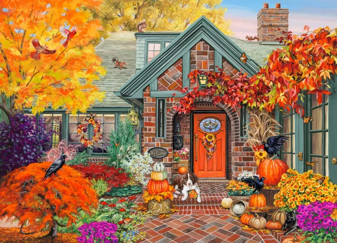 autumn welcome 1000 piece jigsaw puzzlevermont christmas inside free thanksgiving jigsaw puzzles Autumn Welcome - 1000 Piece Jigsaw Puzzlevermont Christmas inside Free Thanksgiving Jigsaw Puzzles