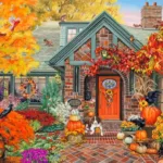 Autumn Welcome   1000 Piece Jigsaw Puzzlevermont Christmas Pertaining To Thanksgiving Jigsaw Puzzles For Adults