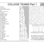 College Teams Part 1 Trivia Quiz Pertaining To Clue Search Puzzles Answer Key Thanksgiving