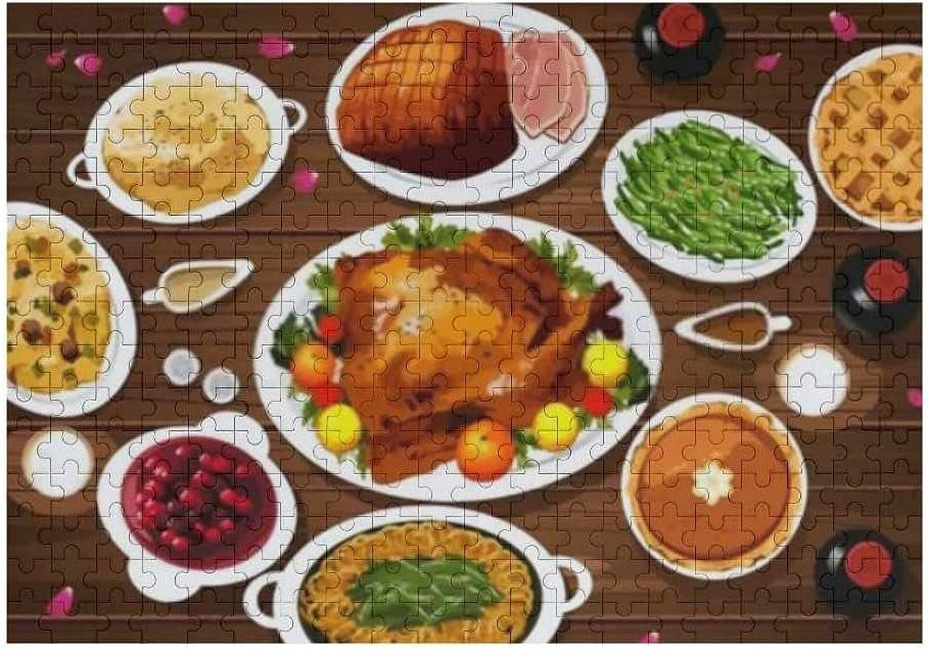 Dreamtimes Jigsaw Puzzles Artwork Gift For Adults Teens Food Of in Thanksgiving Dinner Puzzle