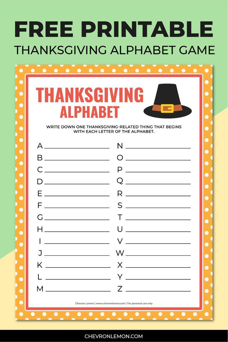 Free Printable Thanksgiving Alphabet Game throughout Thanksgiving Printable Games And Puzzles