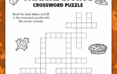 Free Printable Thanksgiving Crossword Puzzle in Thanksgiving Puzzles Free Printable