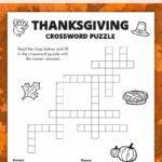 Free Printable Thanksgiving Crossword Puzzle   Pjs And Paint Intended For Free Printable Thanksgiving Games And Puzzles