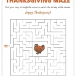 Free Printable Thanksgiving Maze   Thanksgiving Games And Activities For Thanksgiving Maze Puzzles
