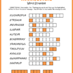 Free Printable Thanksgiving Word Scramble Intended For Puzzles To Print Thanksgiving Word Scramble
