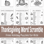 Free Printable Thanksgiving Word Scramble (With Answers!) Pertaining To Puzzles To Print Thanksgiving Word Scramble Answers