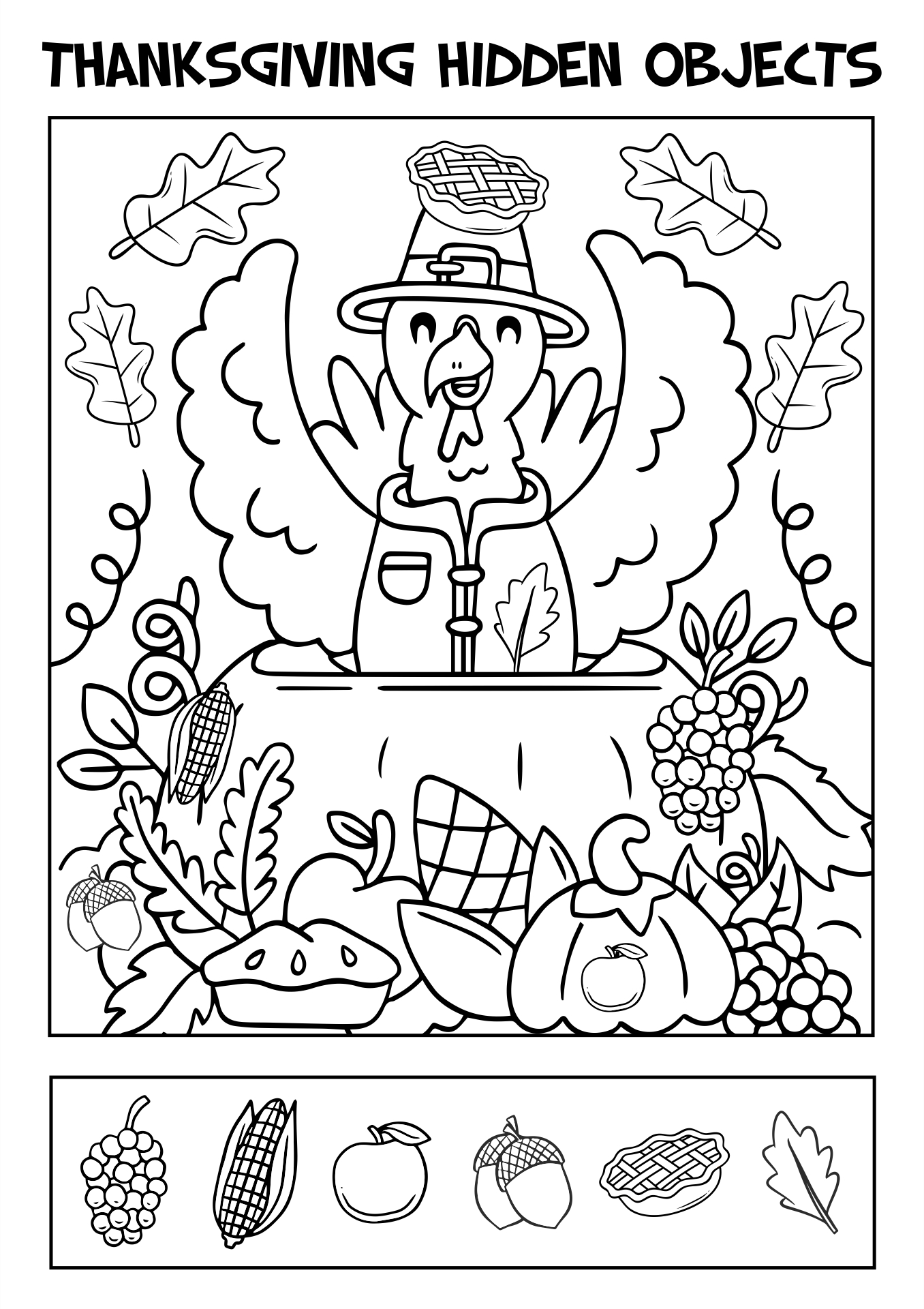 Free Thanksgiving Hidden Picture Worksheet, Download Free with regard to Highlights Thanksgiving Hidden Picture Puzzles