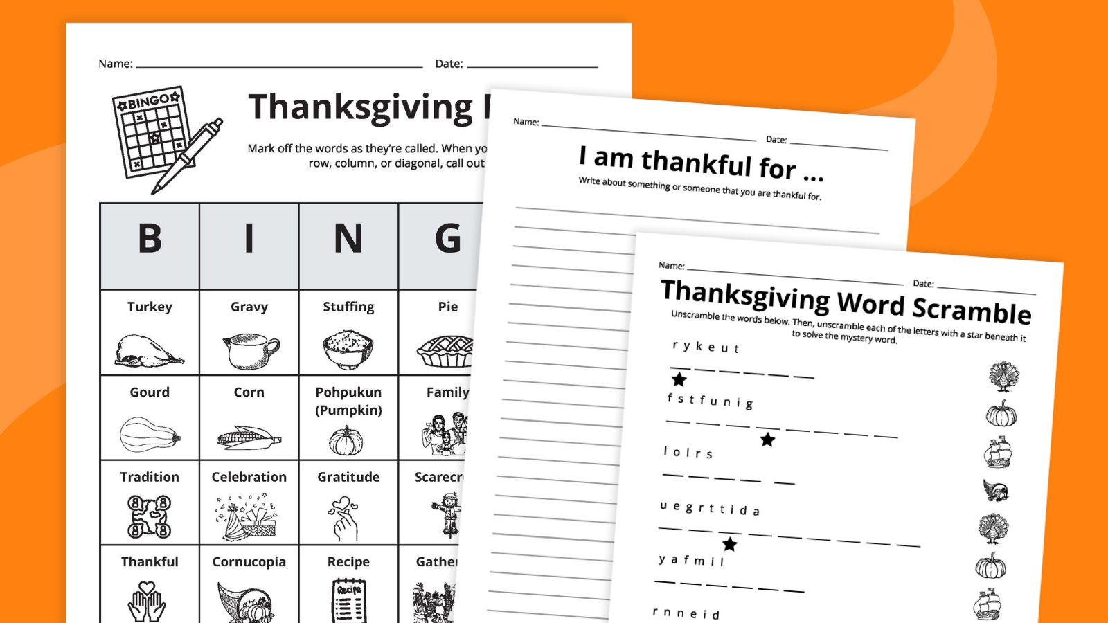 Free Thanksgiving Worksheets Bundle pertaining to Thanksgiving Puzzles For Elementary Students