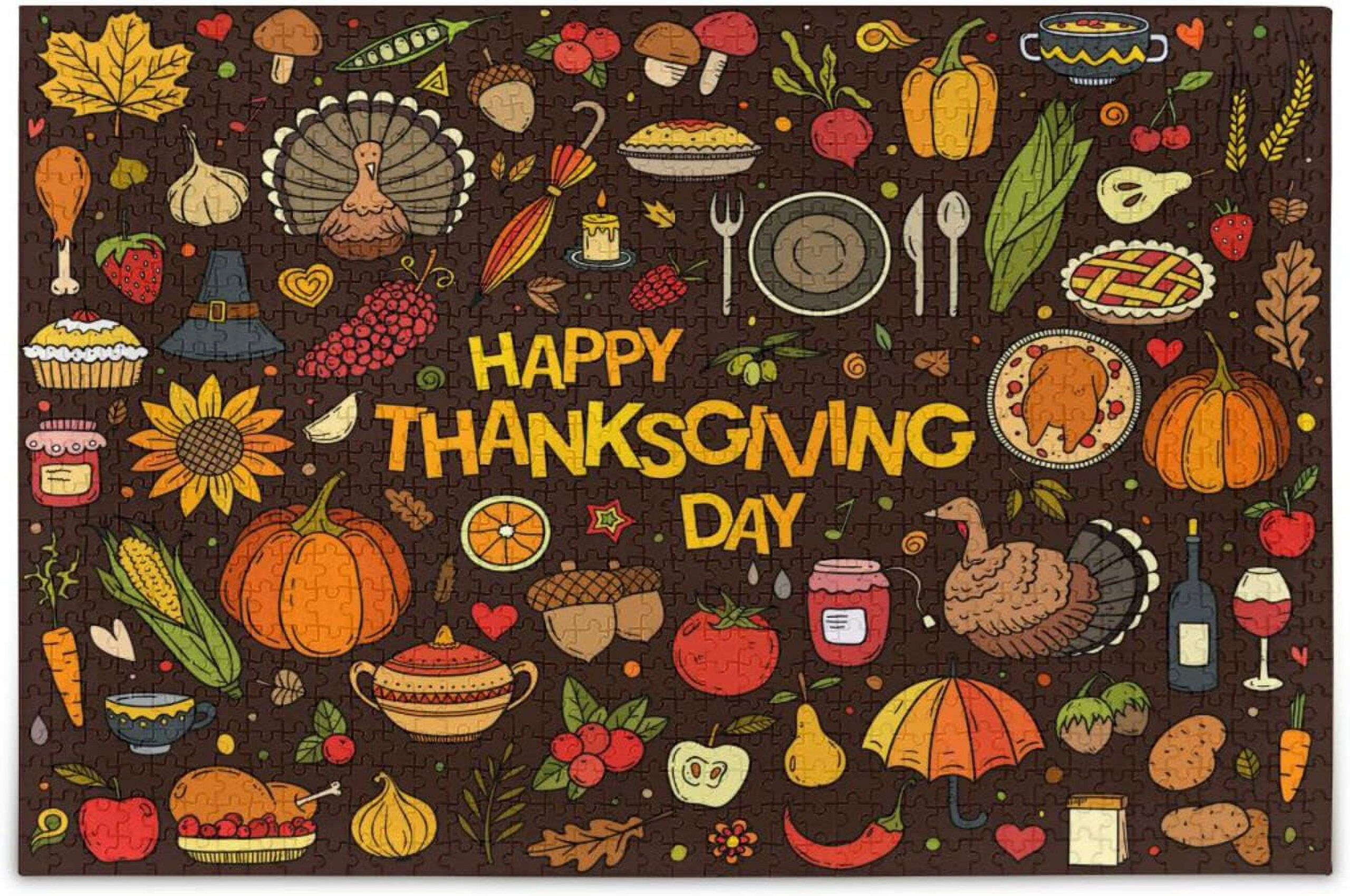 Freeamg Happy Thanksgiving Puzzles For Adults 1000 Pieces, Adults inside Thanksgiving Puzzles 1000 Pieces