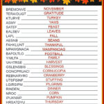 Get A Free Printable Thanksgiving Word Scramble With Answers With Puzzles To Print Thanksgiving Word Scramble Answers