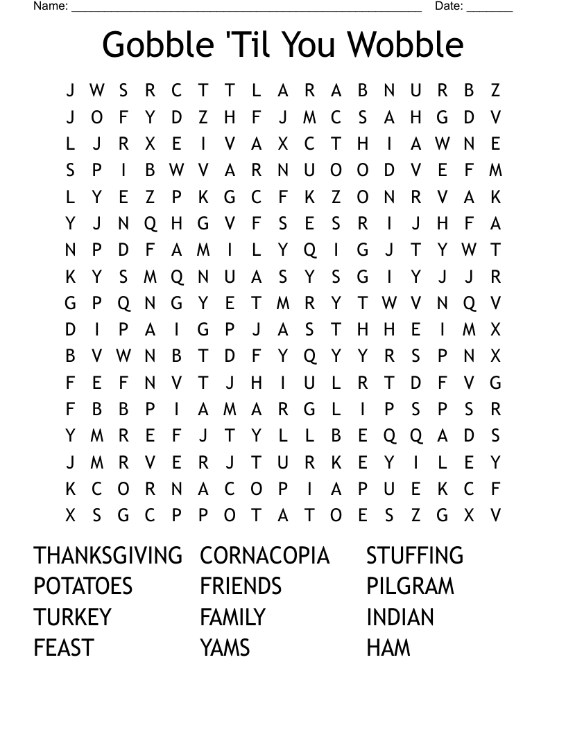 gobble til you wobble word search wordmint within gobble til you wobble thanksgiving crossword puzzle answers Gobble 'Til You Wobble Word Search - Wordmint within Gobble Til You Wobble Thanksgiving Crossword Puzzle Answers