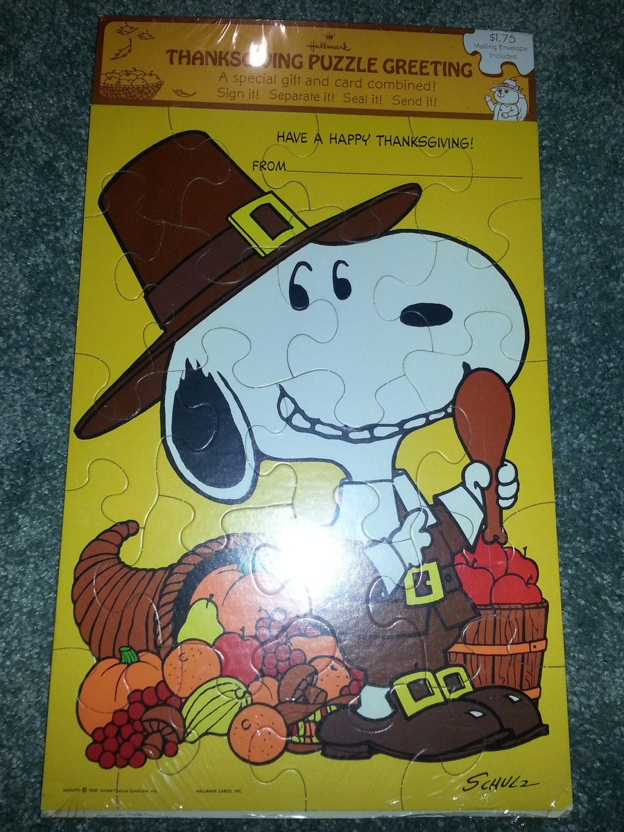 hallmark vintage greeting card happy thanksgiving 1958 snoopy puzzle schulz new for snoopy thanksgiving puzzle Hallmark Vintage Greeting Card Happy Thanksgiving 1958 Snoopy Puzzle Schulz New for Snoopy Thanksgiving Puzzle