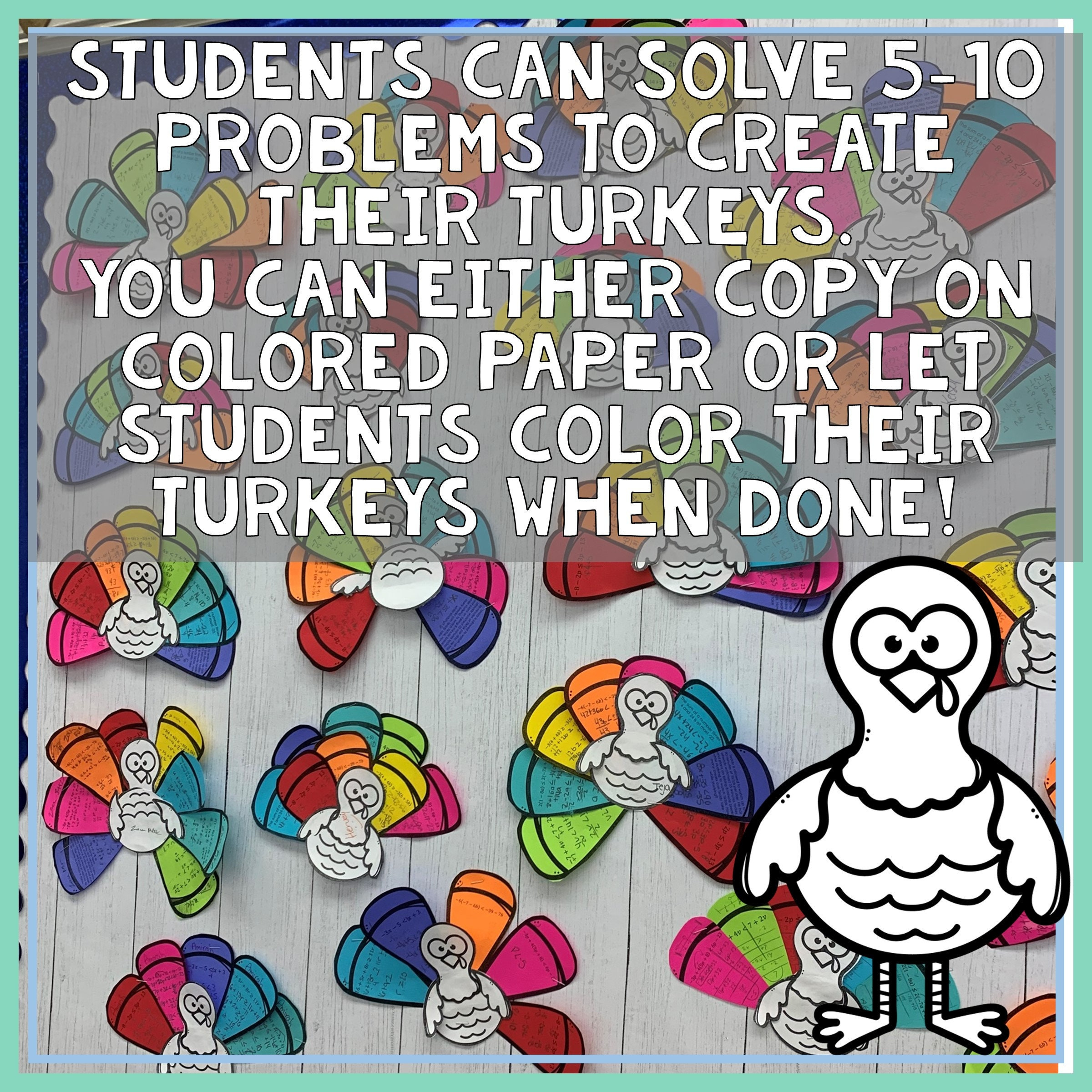 Solving Inequalities Variables One Side Thanksgiving Math Craft in Thanksgiving Solving Inequalities Puzzle