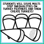 Solving Multi Step Inequalities Turkey Craft   Classful Inside Thanksgiving Solving Inequalities Puzzle