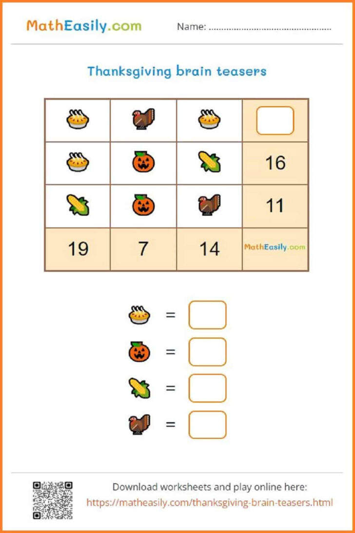 Thanksgiving Element Puzzle Thanksgiving Element Puzzle