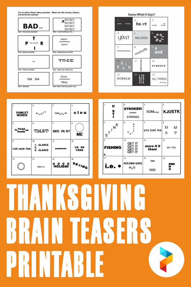 Thanksgiving Brain Teasers Printable throughout Free Printable Thanksgiving Rebus Puzzles