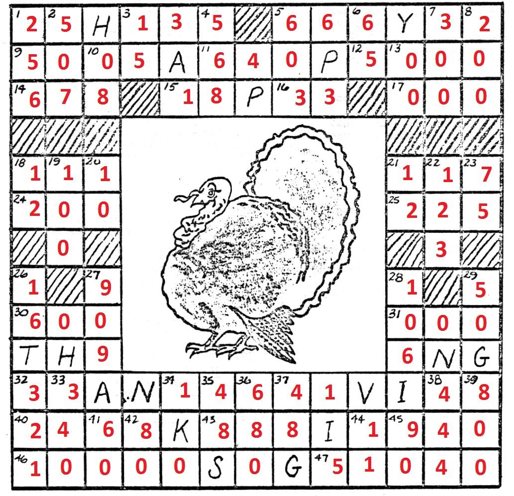 Thanksgiving Cross Number Puzzle throughout Thanksgiving Cross Number Puzzle Answers
