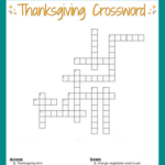 Thanksgiving Crossword Puzzle Free Printable For Kids Or Adults For Free Thanksgiving Crossword Puzzle